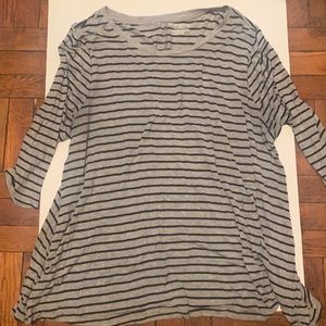 Lane Bryant Stripe Tee Shirt 3/4 sleeve
